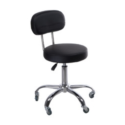 Taboret kosmetyczny z oparciem NG-CH004 czarny