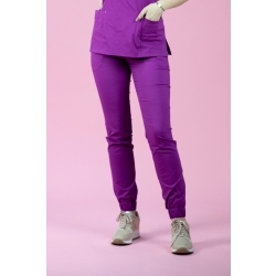 Spodnie joggery scrubs 101 purpurowy roz.40