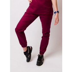 Spodnie scrubs nr 86-EL bordowe