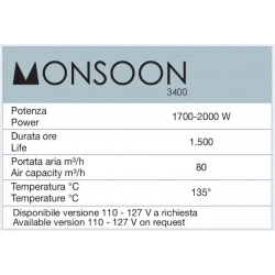 Suszarka Ceriotti MONSOON 3400 BLACK