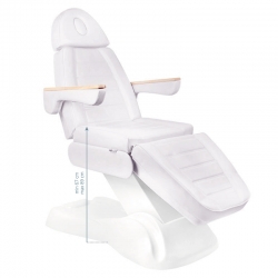 Fotel kosmetyczny elektryczny Sillon Lux 273b 3 silniki biały