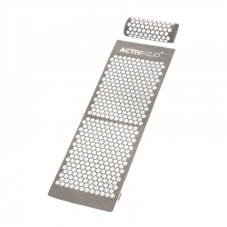 Mata do akupresury ActivFizjo duża basic szaro biała z poduszką