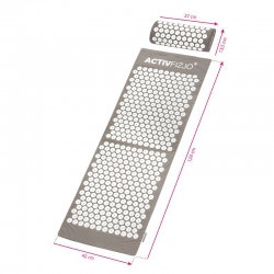 Mata do akupresury ActivFizjo duża basic szaro biała z poduszką