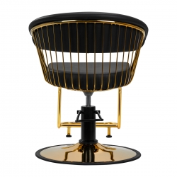 Fotel fryzjerski Gabbiano Lille czarny ze złotą podstawą