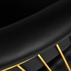 Fotel fryzjerski Gabbiano Lille czarny ze złotą podstawą