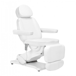 Fotel kosmetyczny elektryczny Sillon Classic 3 silniki z podgrzewaniem biały