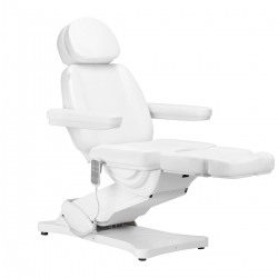 Fotel kosmetyczny elektryczny Sillon Classic 3 silniki z podgrzewaniem biały