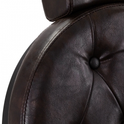 Fotel barberski Gabbiano President brązowy z czarną podstawą