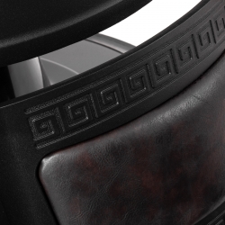 Fotel barberski Gabbiano President brązowy z czarną podstawą