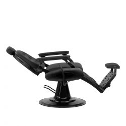 Fotel barberski Gabbiano Francesco czarny z czarną podstawą