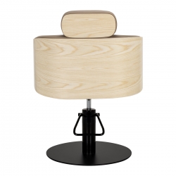 Fotel fryzjerski Gabbiano Wratislavia beżowy z czarną podstawą