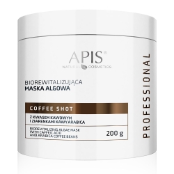 APIS  Coffee Shot Biorewitalizująca maska  algowa z kwasem kawowym i ziarenkami kawy