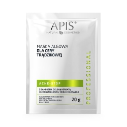 APIS Acne-Stop, Maska algowa dla cery trądzikowej z bambusem, zieloną herbatą