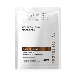 APIS COFFEE SHOT Biorewitalizująca maska algowa z kwasem kawowym i ziarenkami kawy Arabica