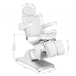Fotel kosmetyczny do pedicure elektryczny Azzurro 870S 3 silniki biały