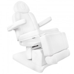 Fotel kosmetyczny elektryczny Azzurro 708A 4 silniki z podgrzewaniem biały