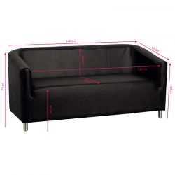 Sofa do poczekalni Gabbiano M021 czarna