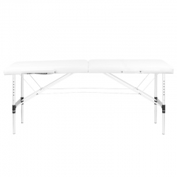 Stół składany do masażu aluminiowy komfort Activ Fizjo 2 segmentowe white