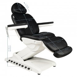 FOTEL KOSMETYCZNY ELEKTR. AZZURRO 872 EXCLUSIVE 4 SILN. CZARNY PODGRZEWANY