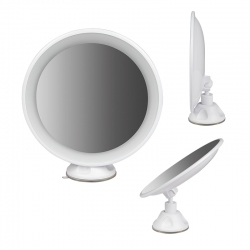 Lusterko podświetlane okrągłe do makijażu MC-65 z przyssawką i akumulatorem